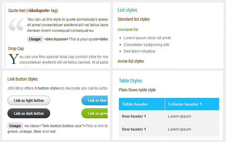 Comprehensive typography